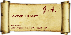 Gerzon Albert névjegykártya